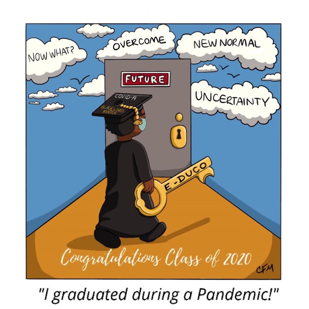 Pandemic Graduate Giclee Art Prints